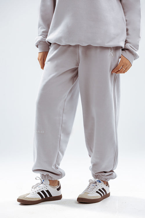 Loose Drawstring Sweatpants-Silver Lining