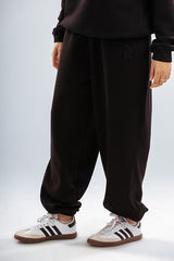 Loose Drawstring Sweatpants-Black