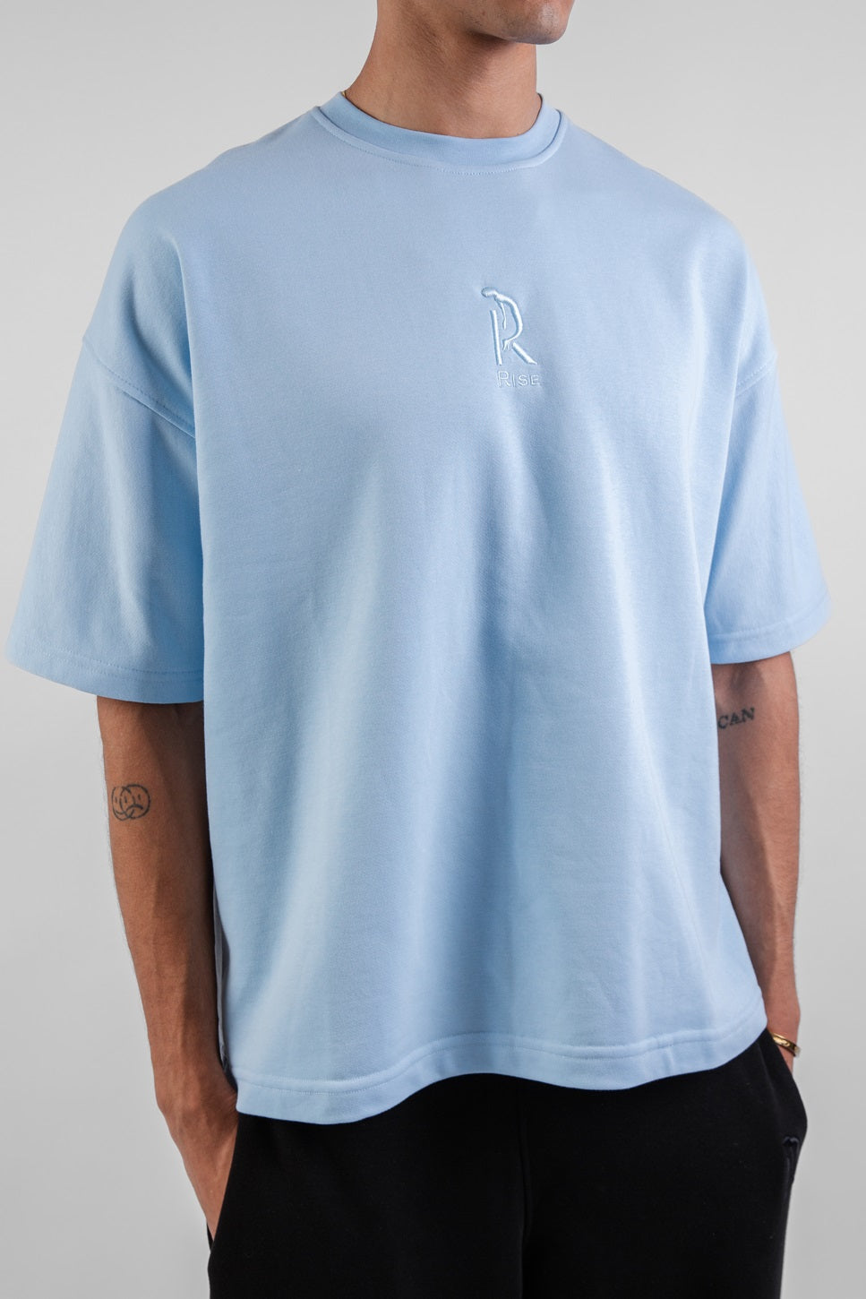 Chill Sleeve T-shirts-Baby blue