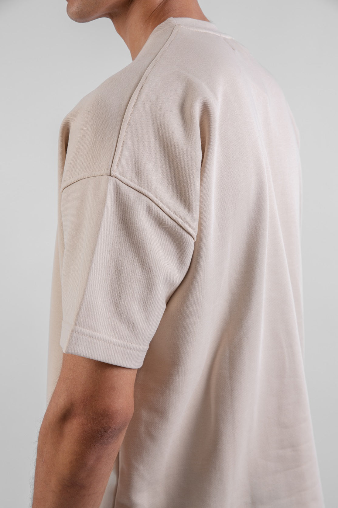 Chill Sleeve T-shirts-Beige