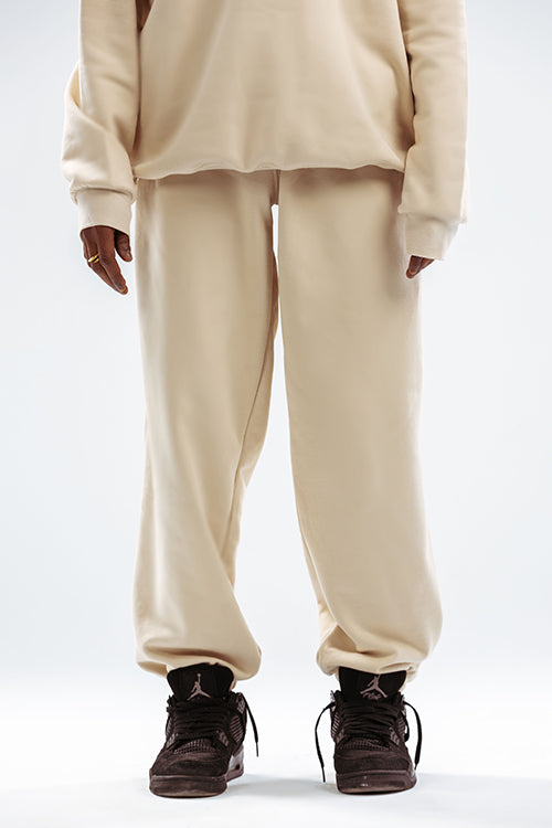 Loose Drawstring Sweatpants-Beige