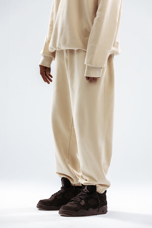 Loose Drawstring Sweatpants-Beige