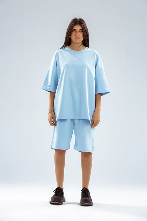 Chill Sleeve T-shirts-Baby blue