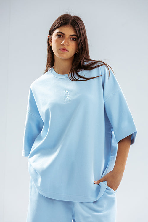 Chill Sleeve T-shirts-Baby blue