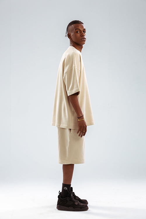 Chill Sleeve T-shirts-Beige