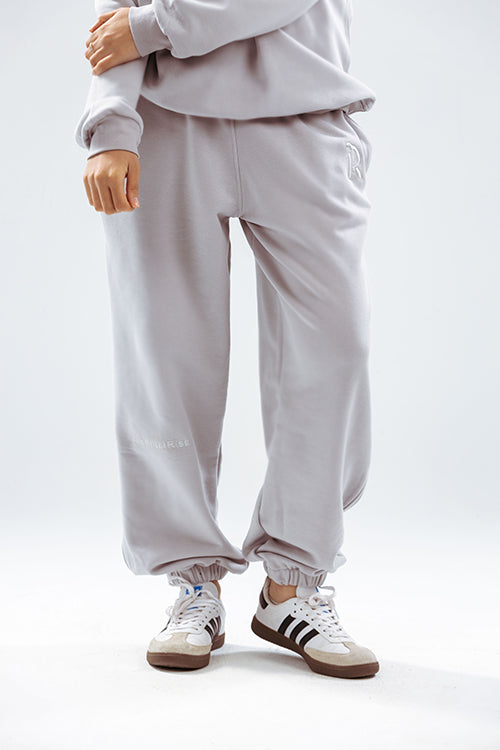 Loose Drawstring Sweatpants-Silver Lining