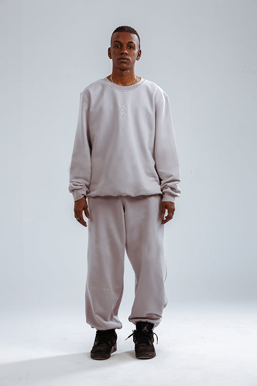 Loose Drawstring Sweatpants-Silver Lining
