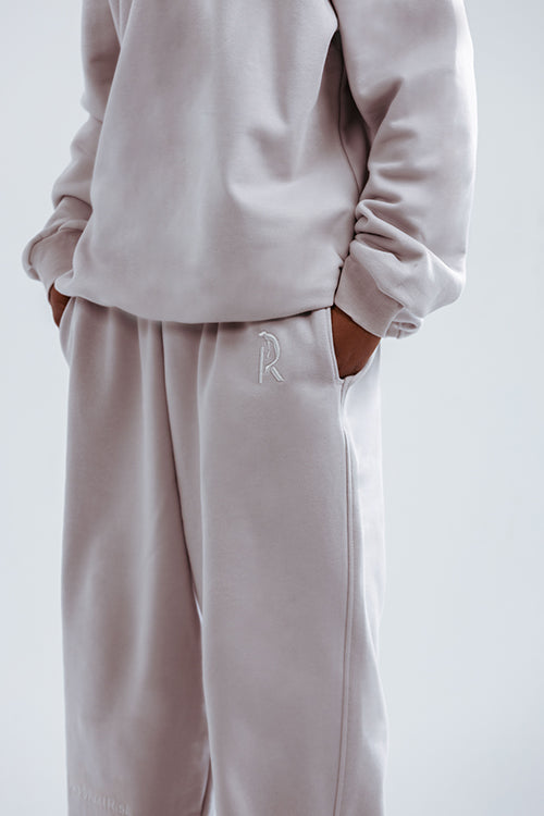 Loose Drawstring Sweatpants-Silver Lining