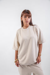 Chill Sleeve T-shirts-Beige