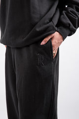 Loose Drawstring Sweatpants-Black