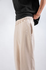 Loose Drawstring Sweatpants-Beige