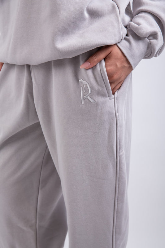 Loose Drawstring Sweatpants-Silver Lining