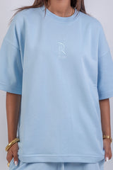 Chill Sleeve T-shirts-Baby blue