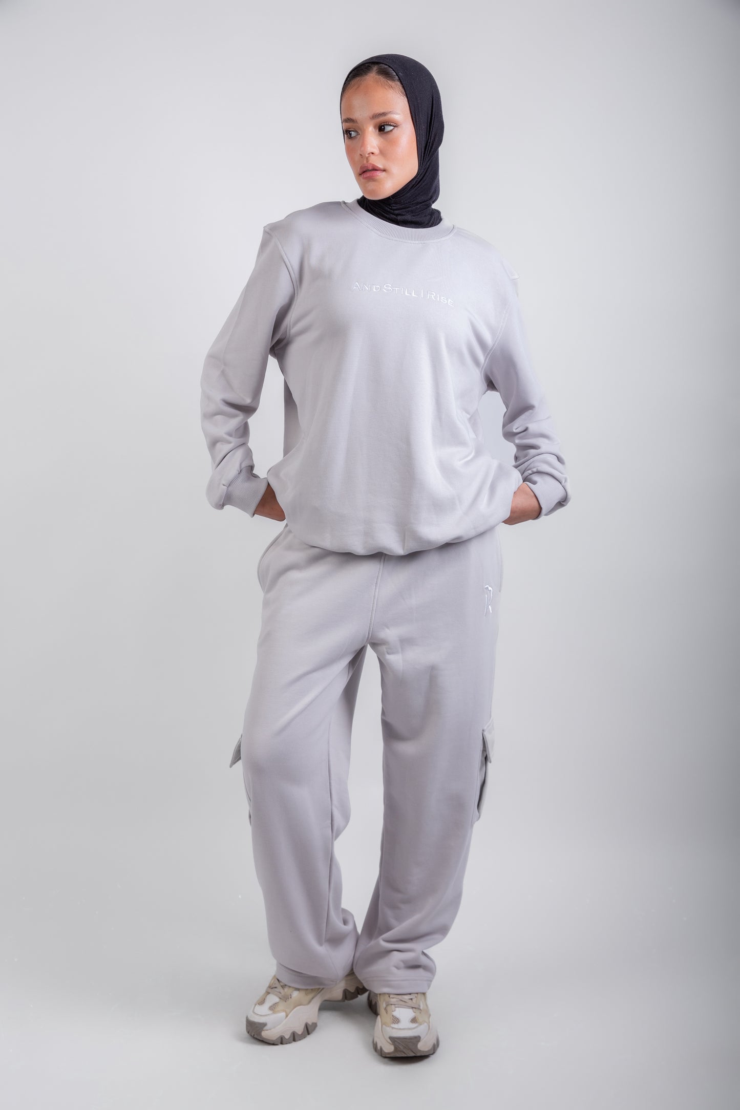 Limited Edition Droopy Pants & Long Sleeve T-shirt-Silver Set