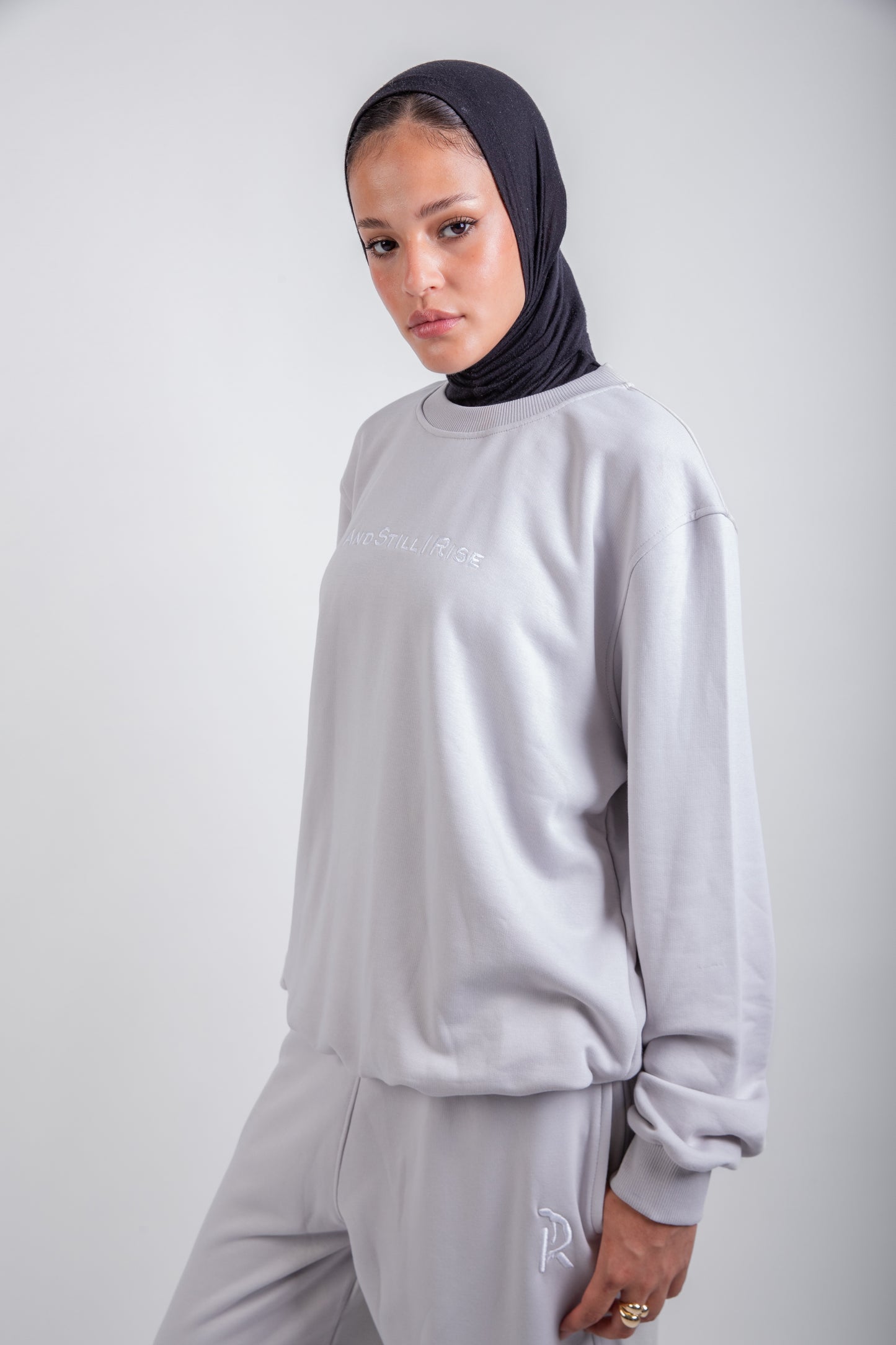 Limited Edition Sweatpants & Long Sleeve T-shirt-Silver Set